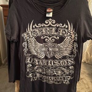 SOLD- Harley-Davidson Black Winged Logo Tee